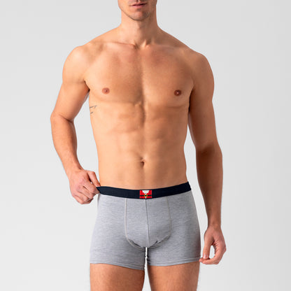 Boxer in cotone Grigio con elastico Blu - Natale