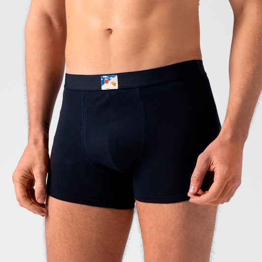 Boxer in cotone Blu con elastico a vista - Spritz