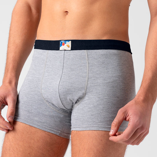 Boxer in cotone Grigio con elastico Blu - Spritz