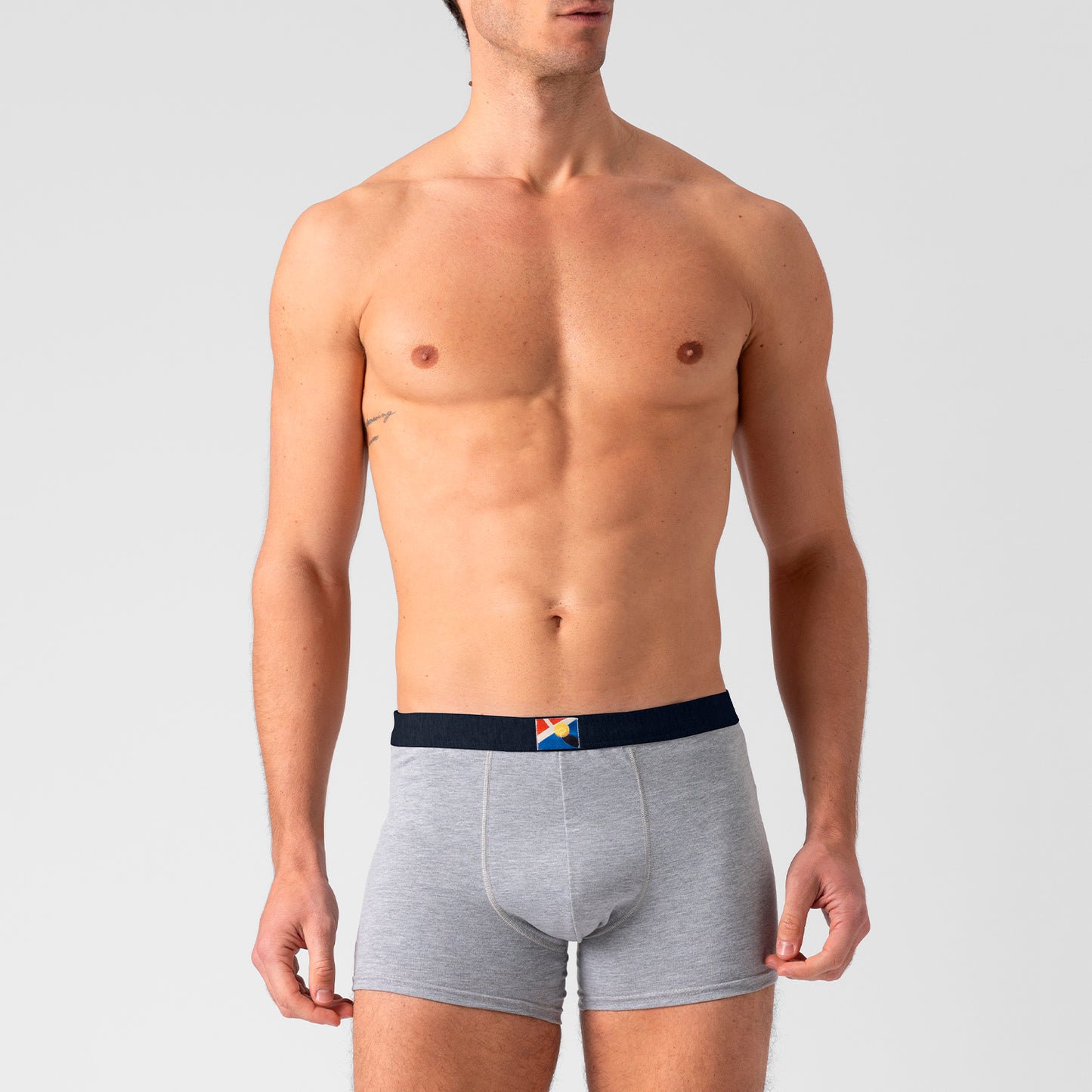 Boxer in cotone Grigio con elastico Blu - Tennis