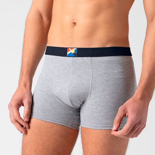 Boxer in cotone Grigio con elastico Blu - Tennis