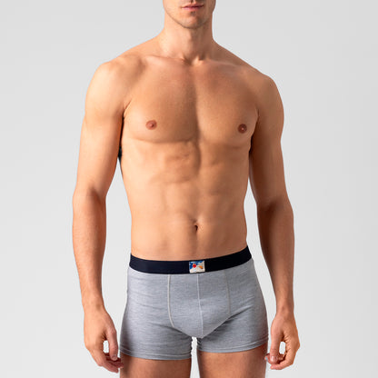 Boxer in cotone Grigio con elastico a vista Blu - Spritz