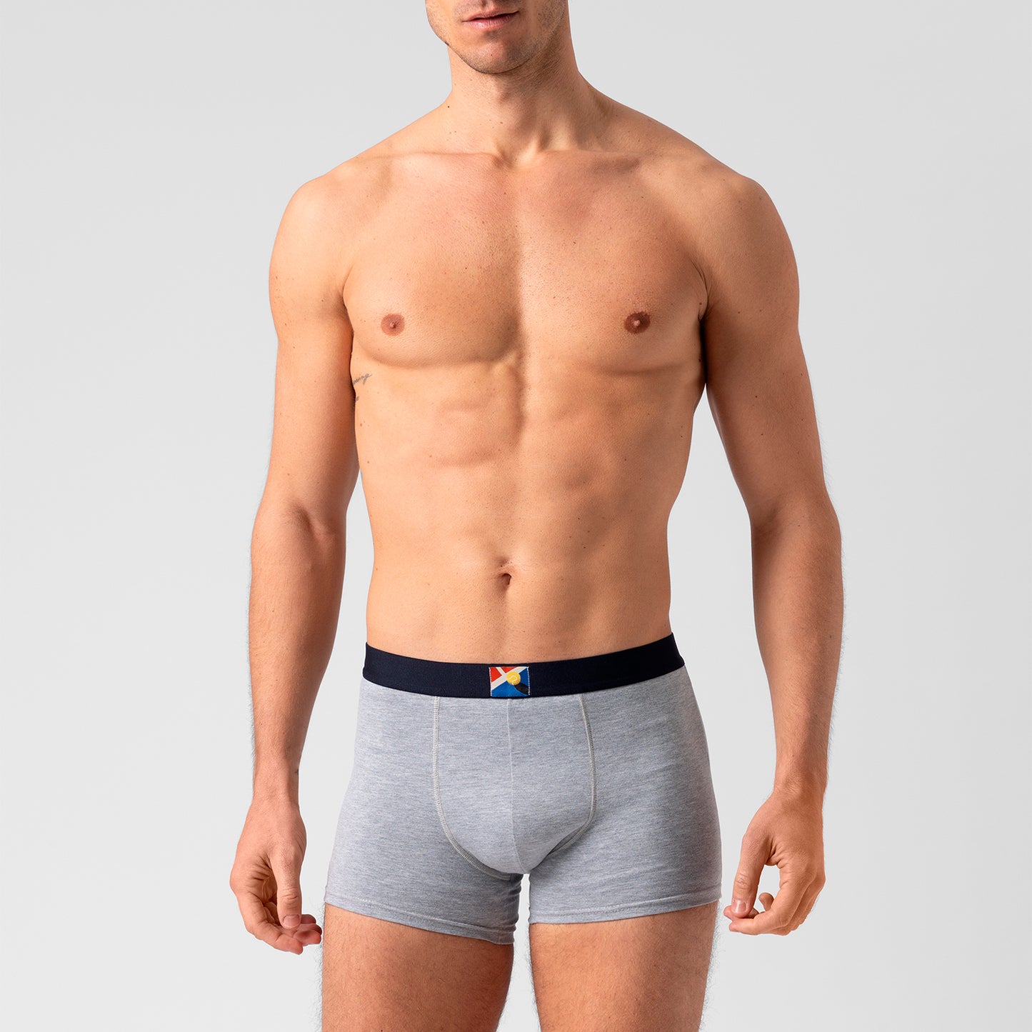 Boxer in cotone Grigio con elastico a vista Blu - Tennis