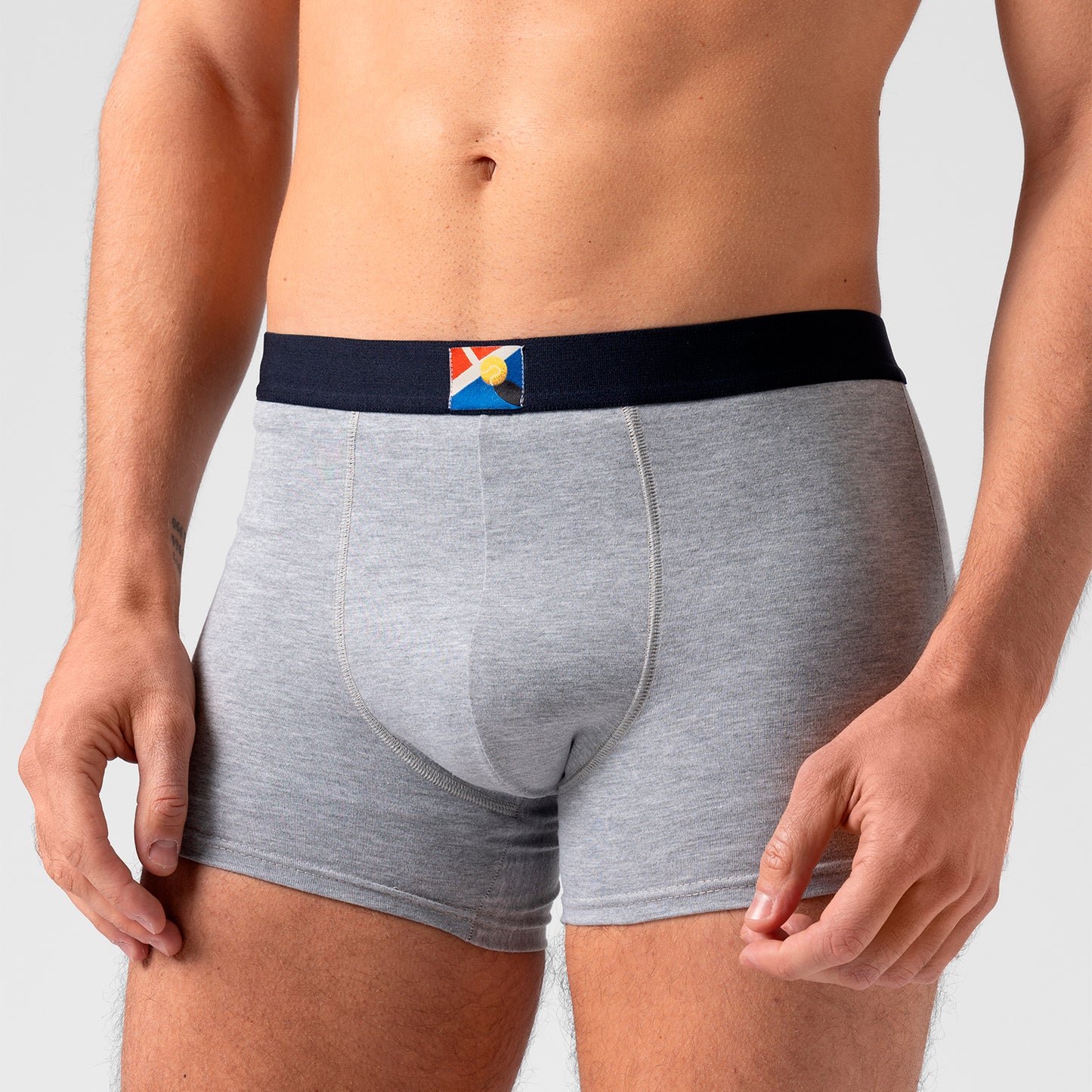 Boxer in cotone Grigio con elastico a vista Blu - Tennis